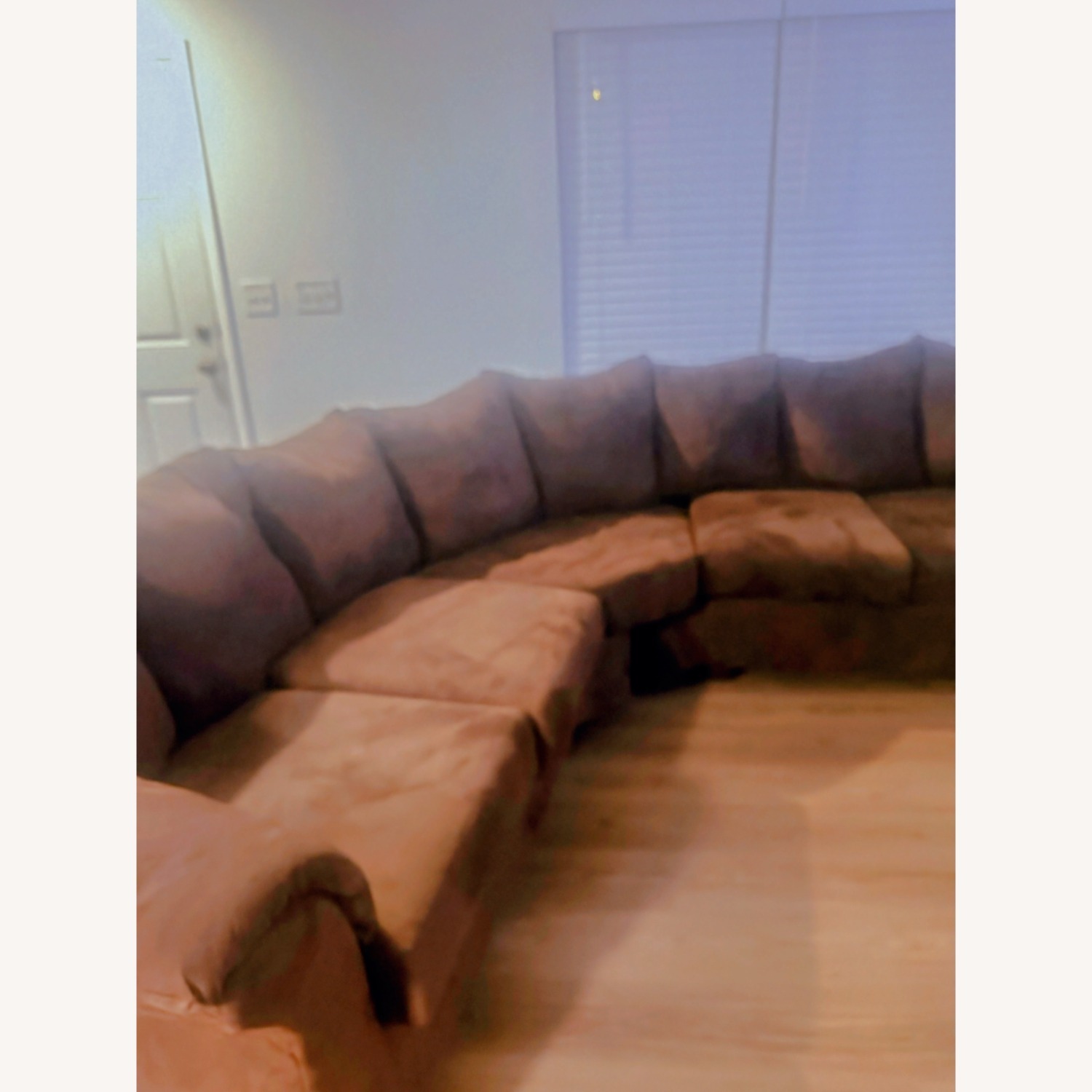 Dark Brown Suede 3+ Piece Sectional - image-2