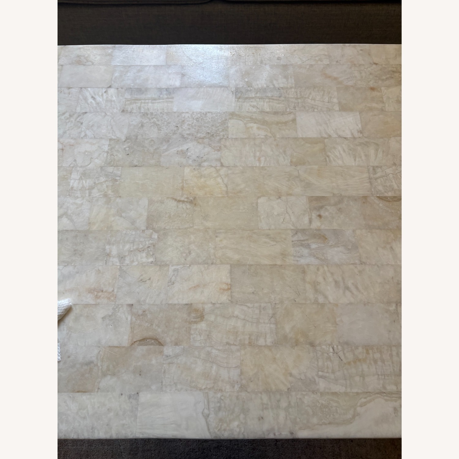 Ethan Allen White Stone Coffee Table - image-4