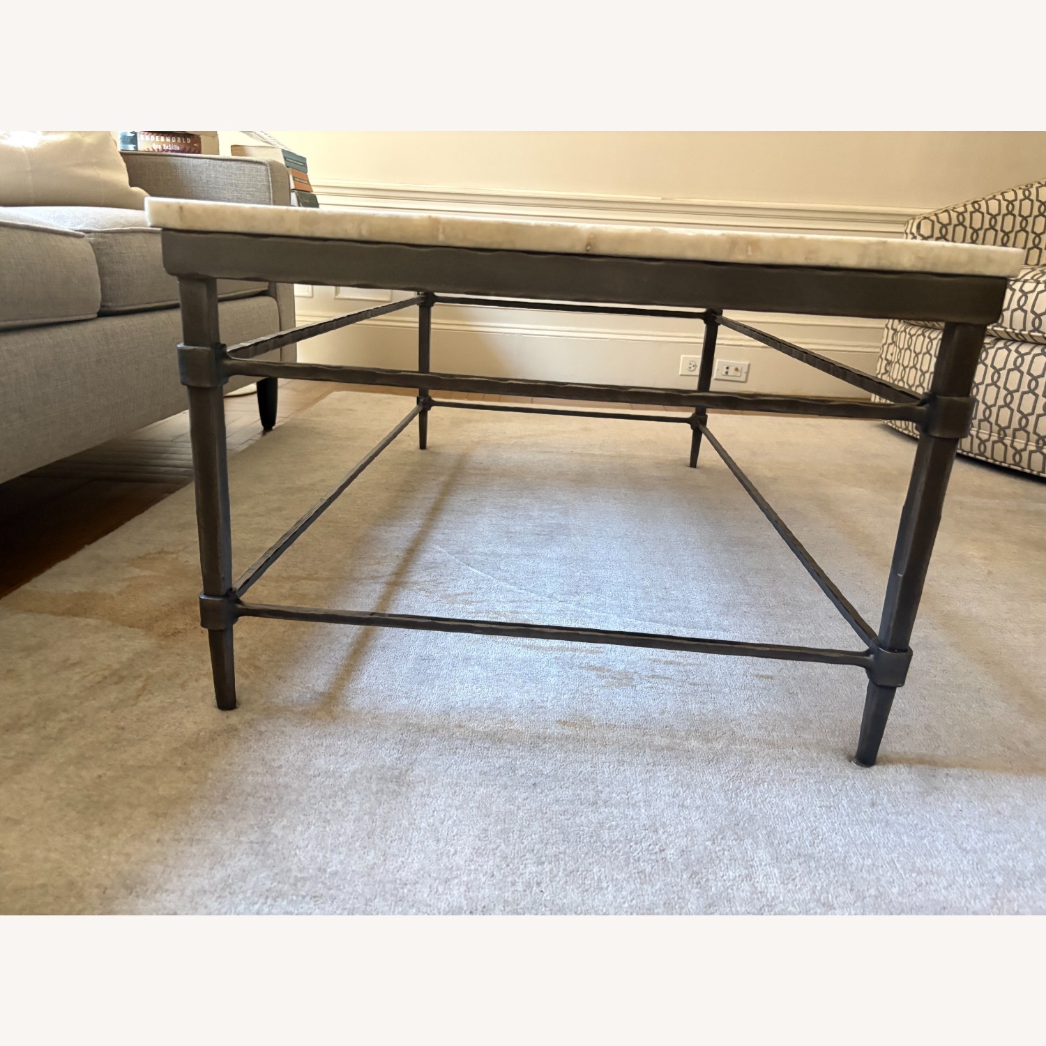 Ethan Allen White Stone Coffee Table - image-5
