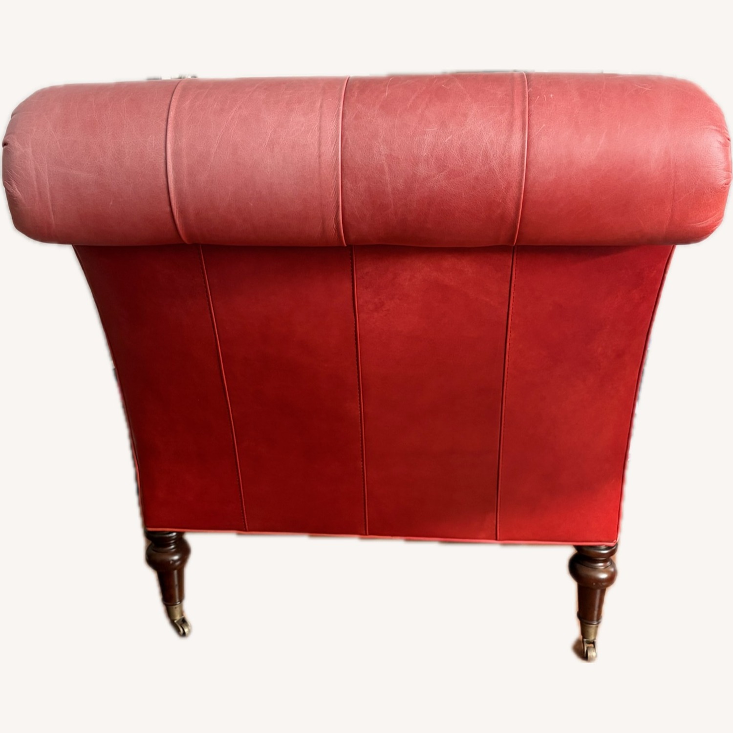 Bernhardt Red Genuine Leather Chaise Lounge - image-4