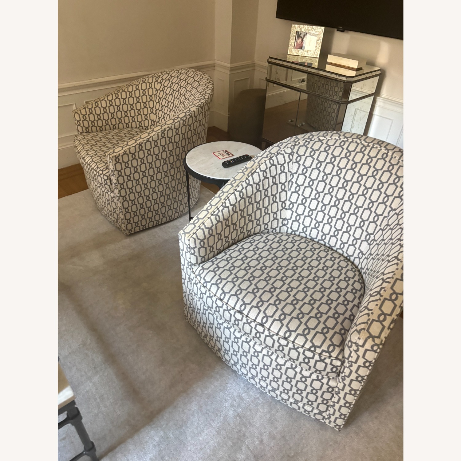 Ethan Allen Baylee Barrel-Back Swivel Chair - image-1