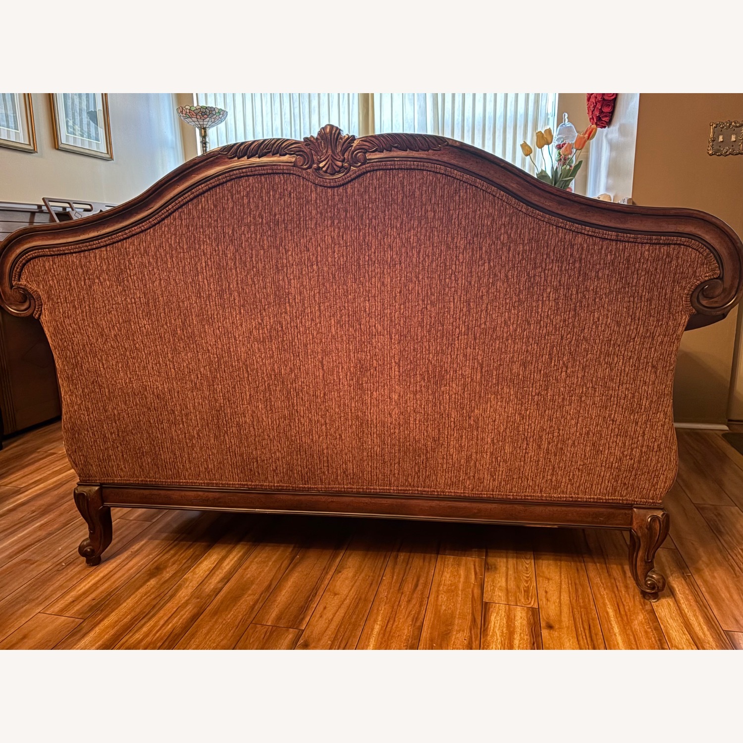 Raymour & Flanigan Loveseat With Leather Armrest - image-7