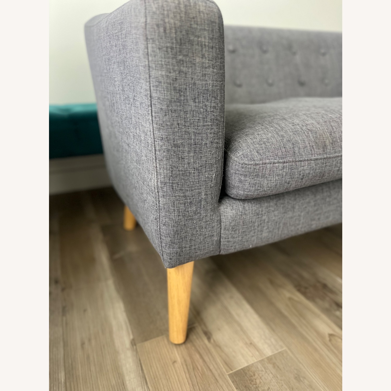 Mid-Century Modern Grey Loveseat  - image-2