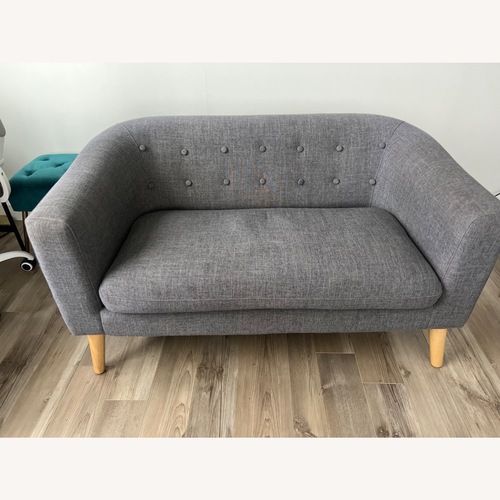 Used Mid-Century Modern Grey Loveseat  for sale on AptDeco
