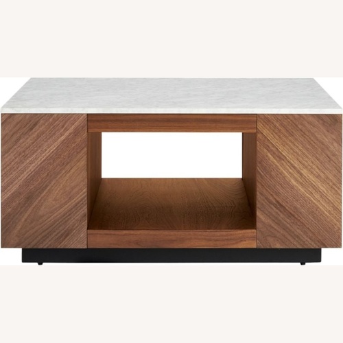 Used CB2 Suspend II Dark Brown Marble Coffee Table for sale on AptDeco