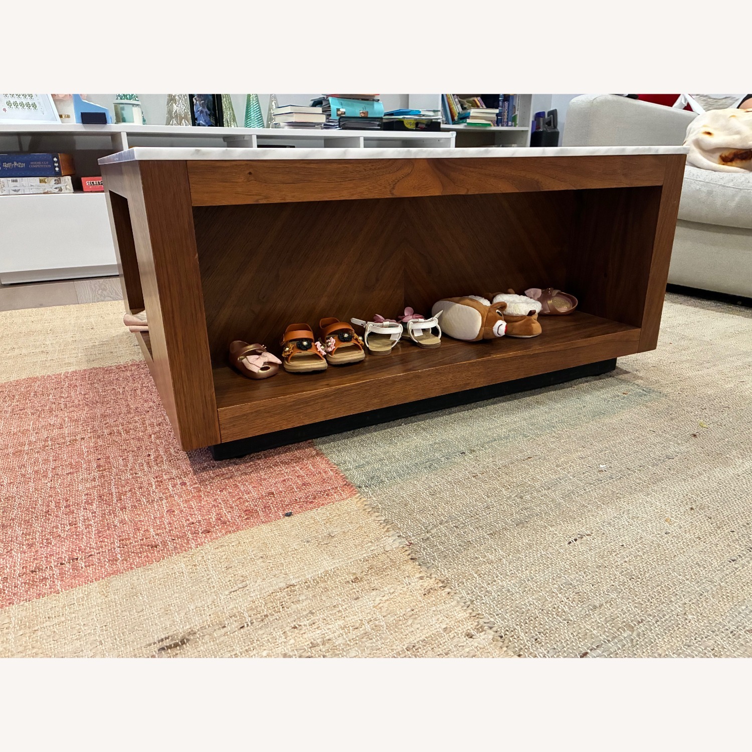 CB2 Suspend II Dark Brown Marble Coffee Table - image-2