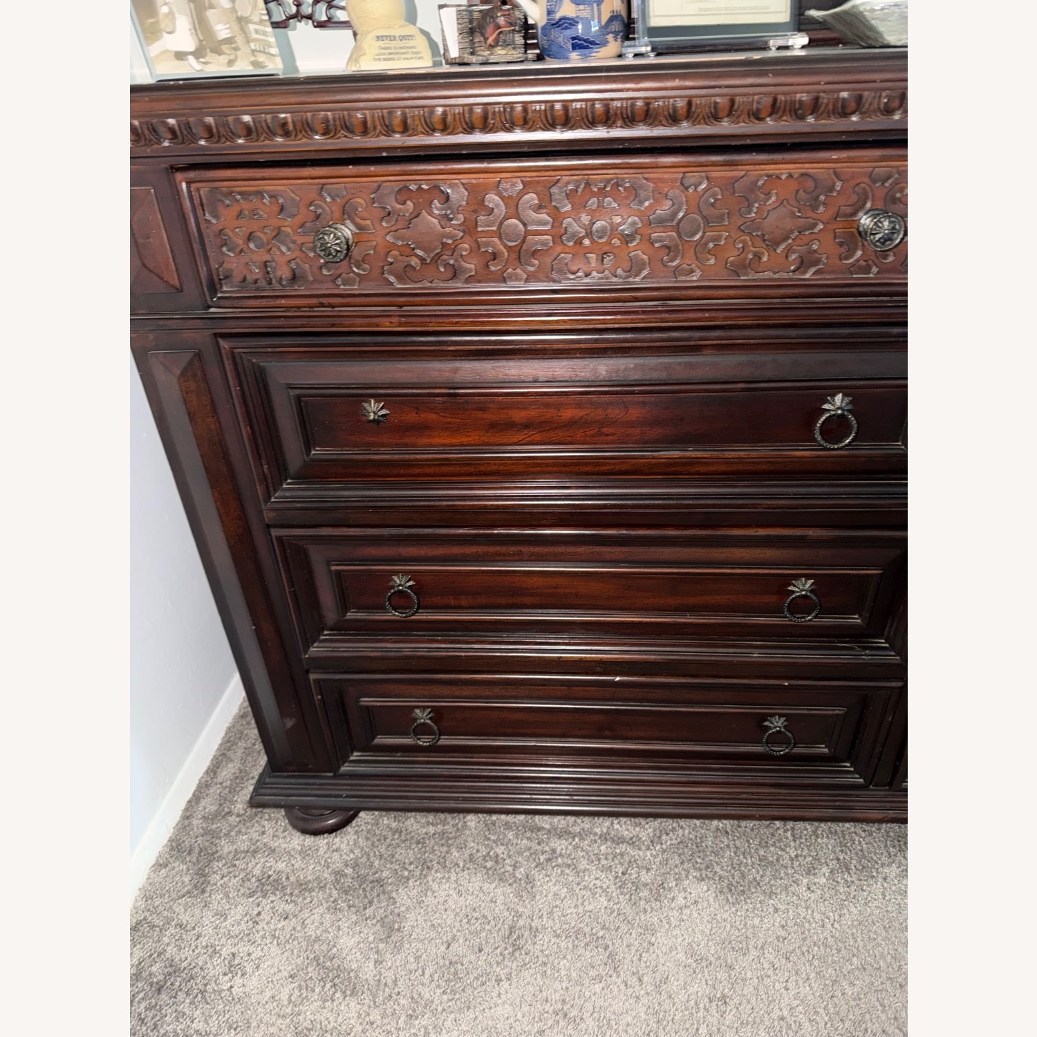 Wood Dresser and Mirror - image-7