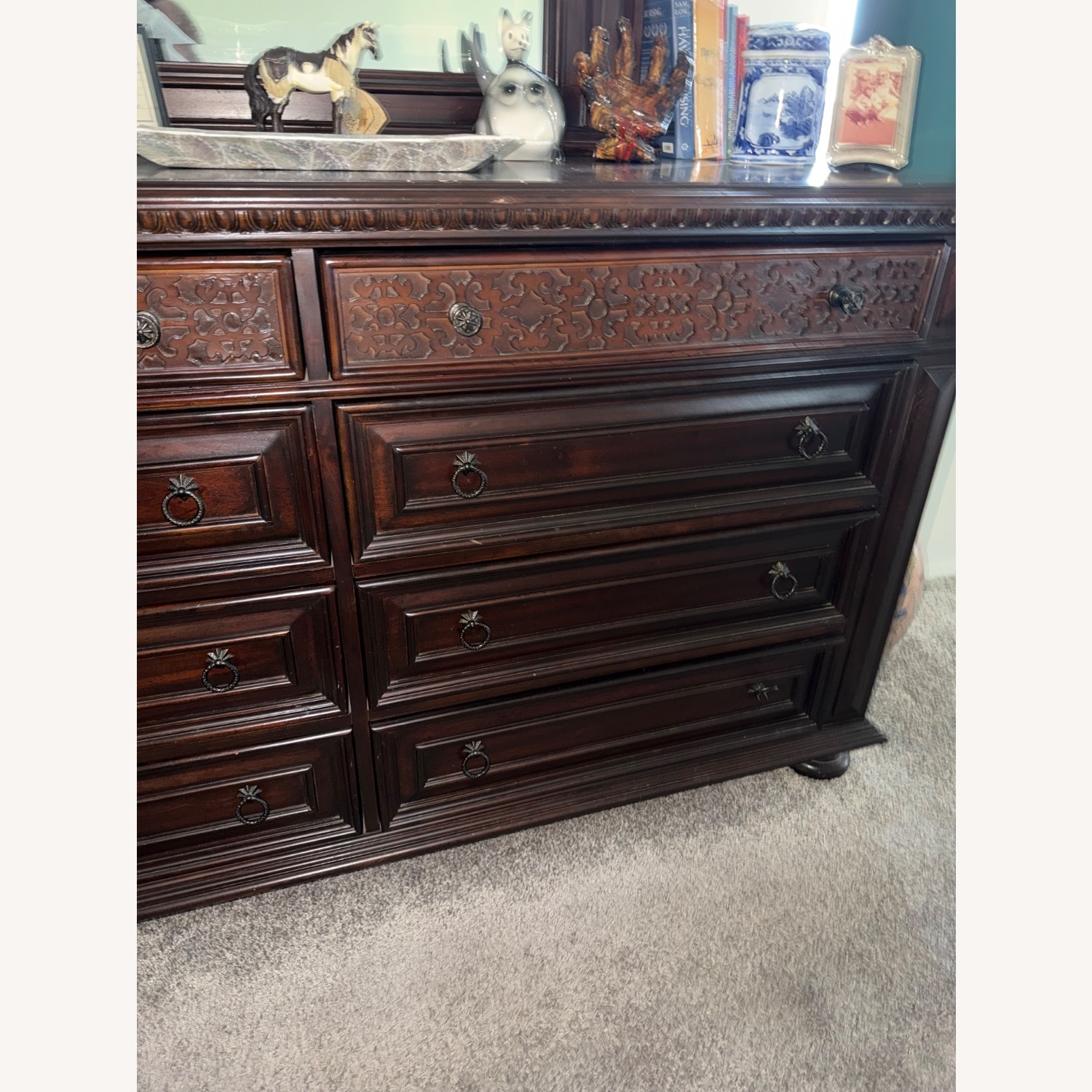 Wood Dresser and Mirror - image-6