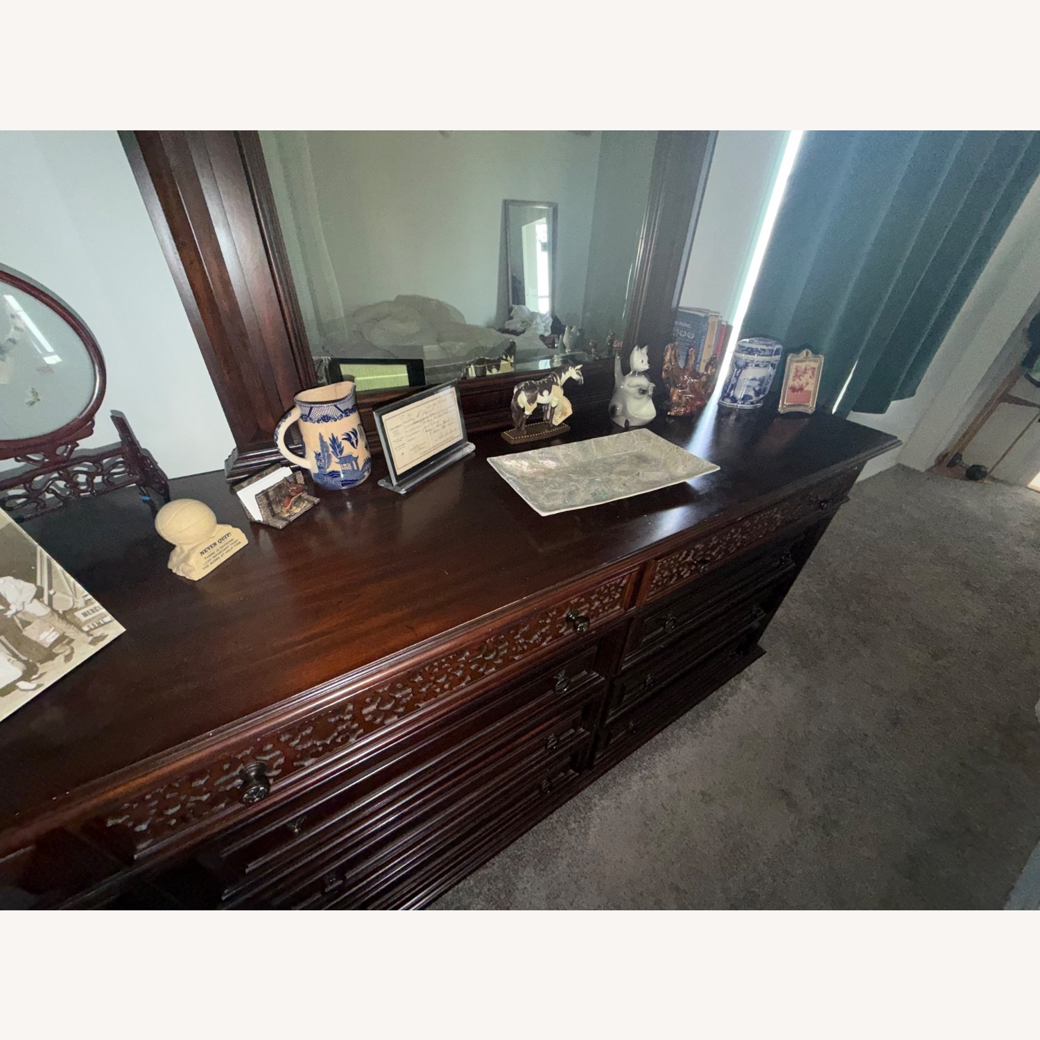 Wood Dresser and Mirror - image-2