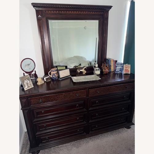 Used Wood Dresser and Mirror for sale on AptDeco