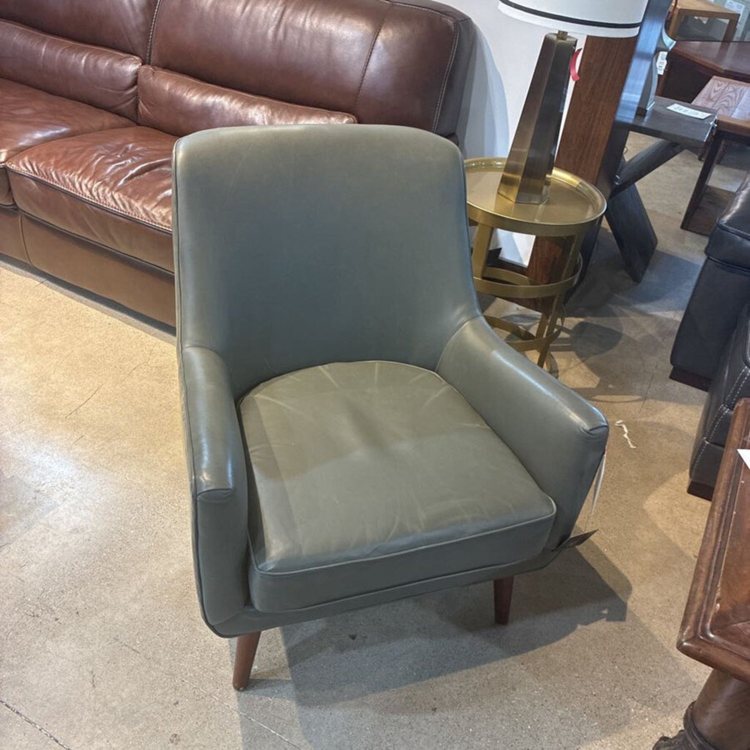 MCM Style Vegan Leather Chair - image-1