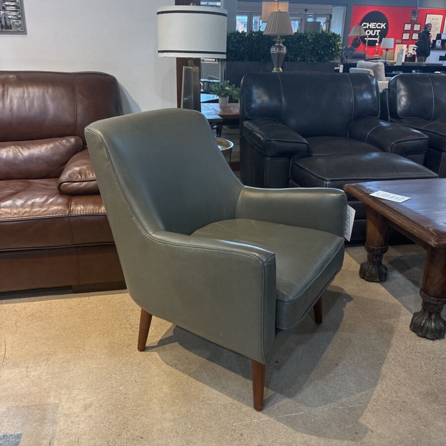 MCM Style Vegan Leather Chair - image-2