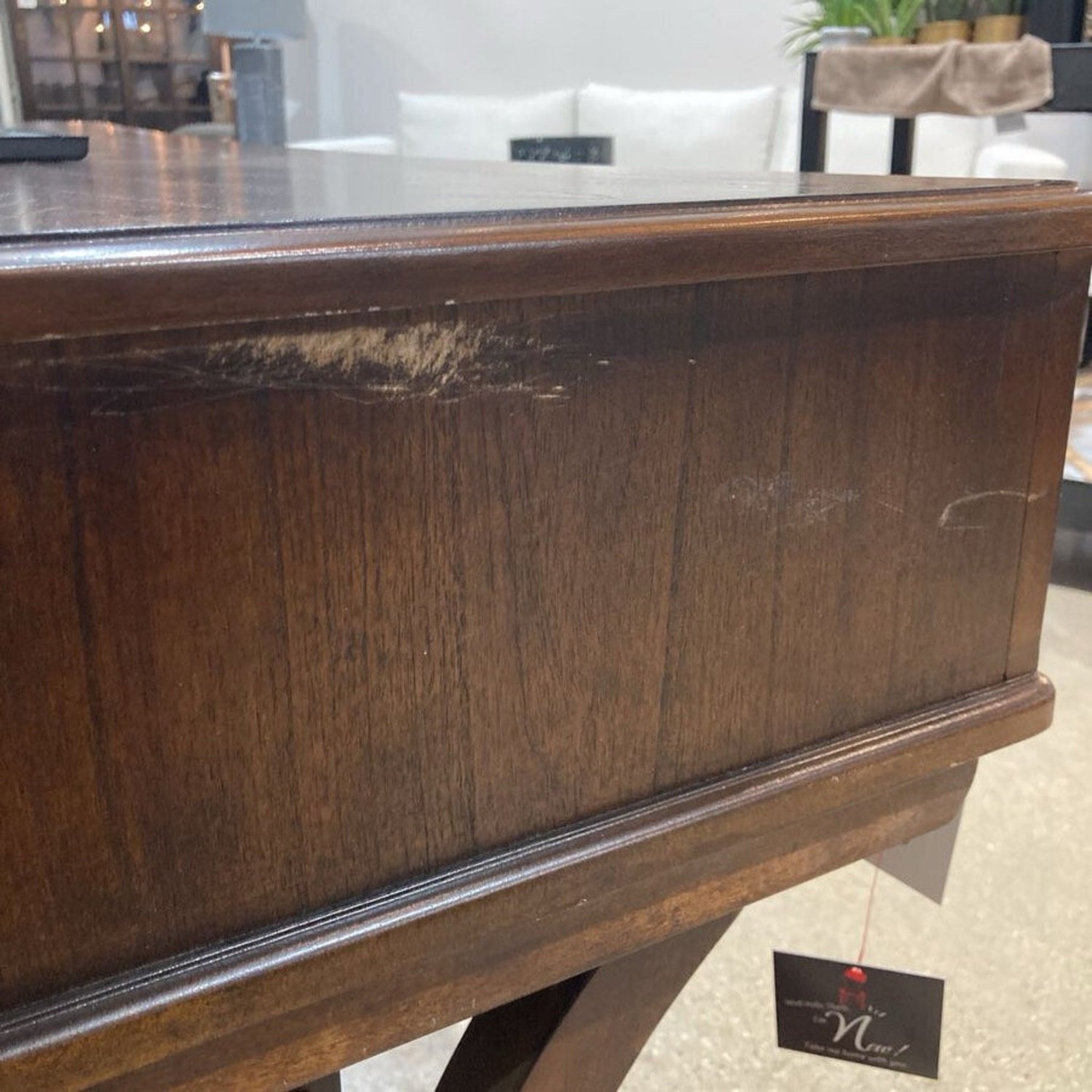 Traditional 2-Drawer Wood w Backside Desk - image-7