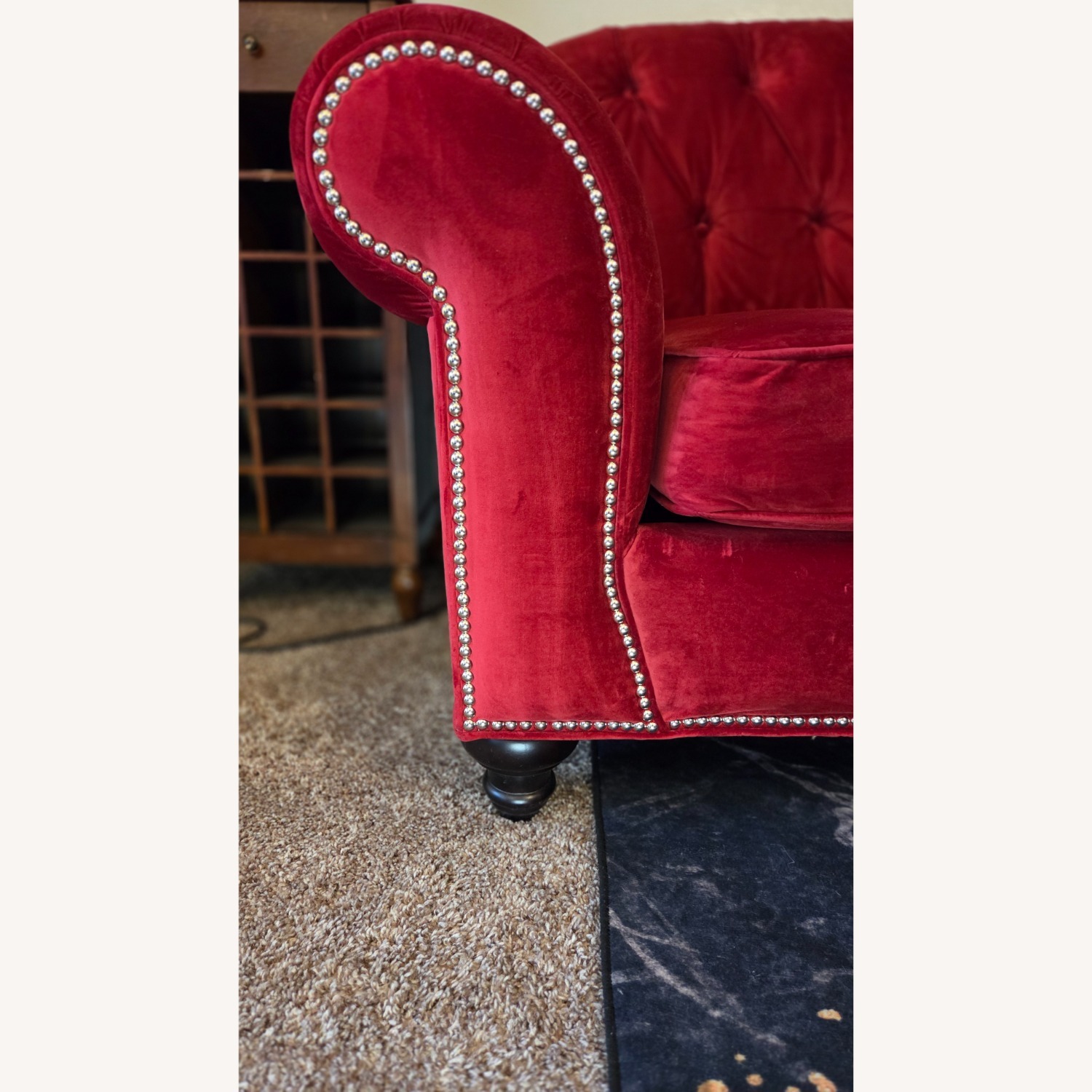 Red Velvet 3+ Seater Sofa9 - image-3