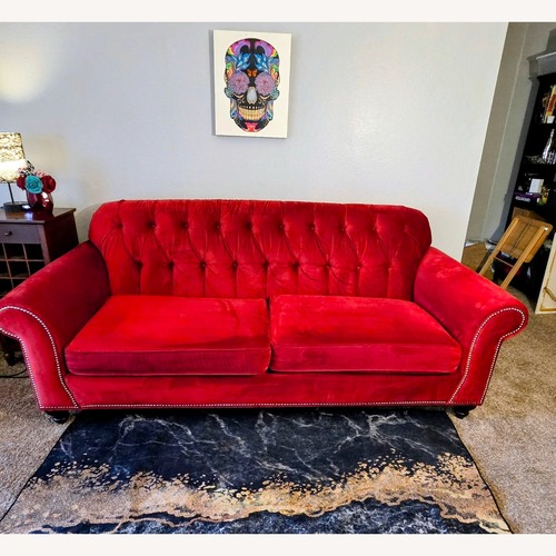 Used Red Velvet 3+ Seater Sofa9 for sale on AptDeco