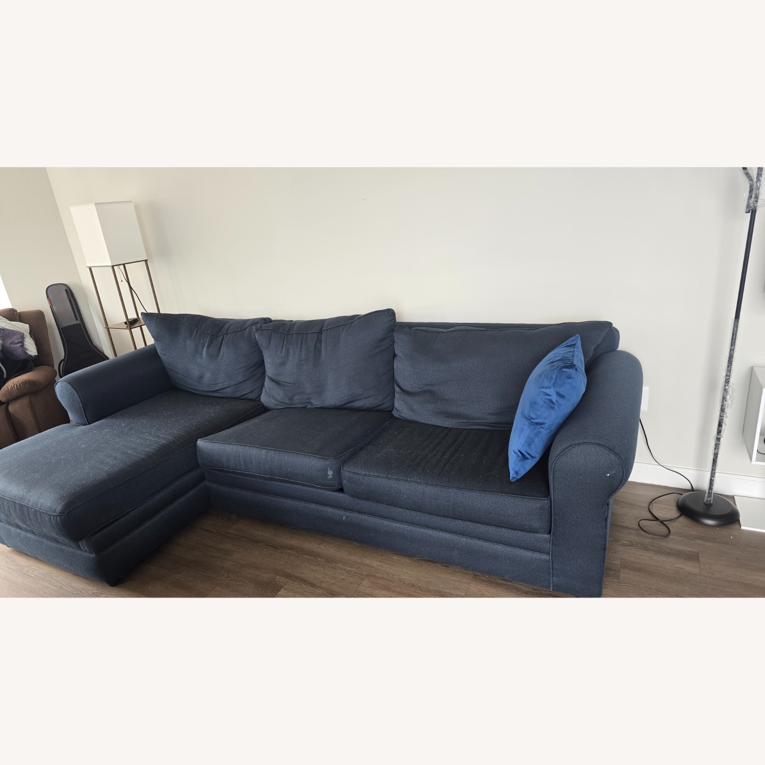 Bob's Discount Furniture Blue Sleeper Sofa - image-2