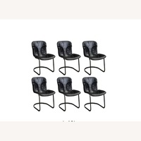 Vintage/Antique Black Leather Dining Chairs