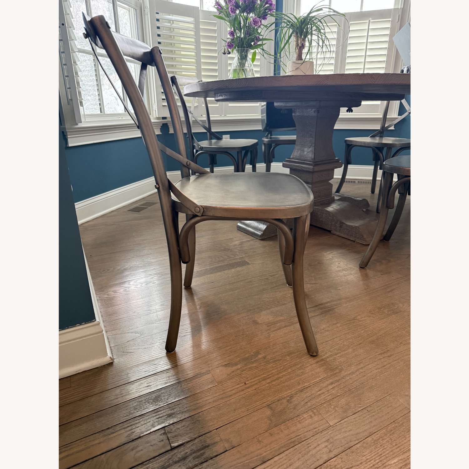 Set of 6 Metal French Back Chairs - image-1