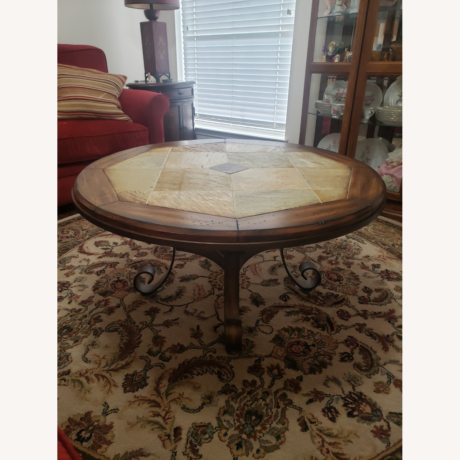 Dark Brown Wood Coffee Table - image-1