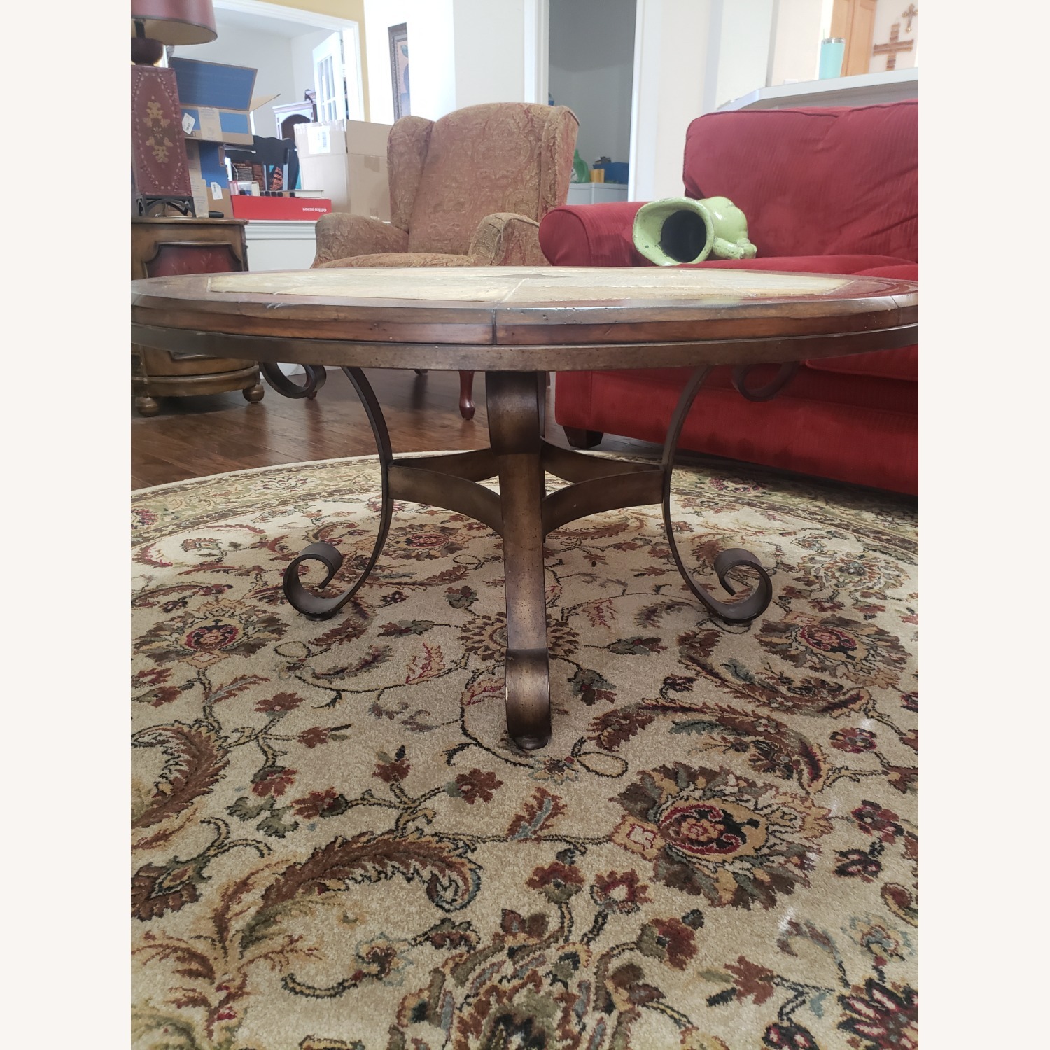 Dark Brown Wood Coffee Table - image-2