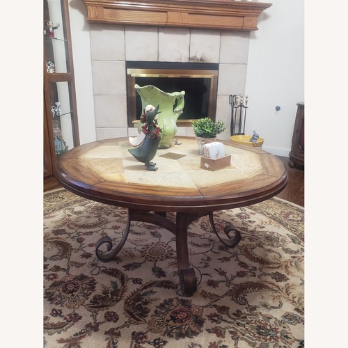 Used Dark Brown Wood Coffee Table for sale on AptDeco