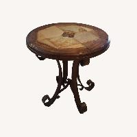 Dark Brown Wood Side Table