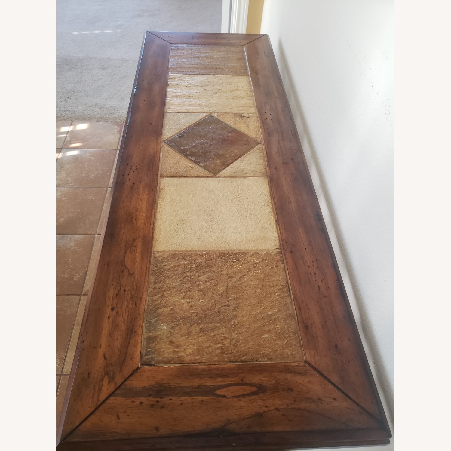 Dark Brown Wood Sofa Table - image-2