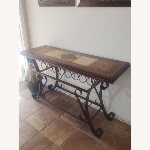 Used Dark Brown Wood Sofa Table for sale on AptDeco