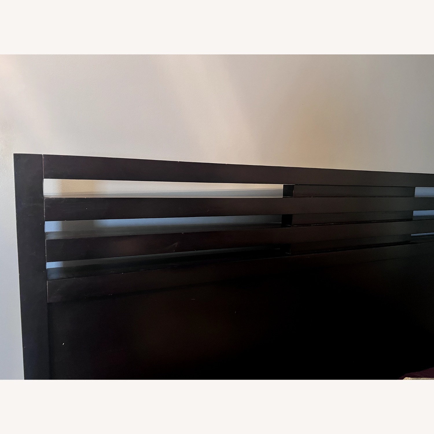Macy's Black Wood Queen Bed - image-1