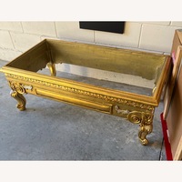 Gold Leaf Coffee Table with Tavertine Top
