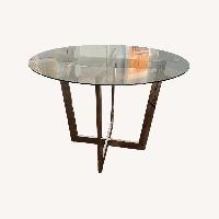 Mitchell Gold + Bob Williams 40” Modern Glass Top Dining Table