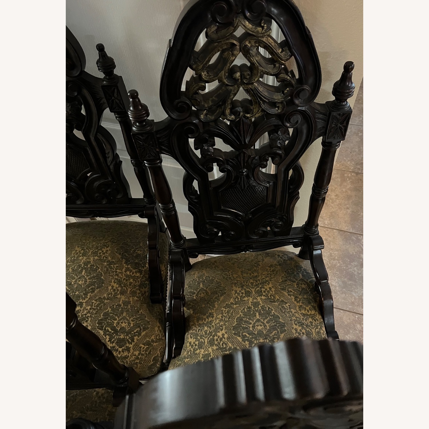 Custom Marble Top Table with 4 Solid Wood Chairs  - image-15