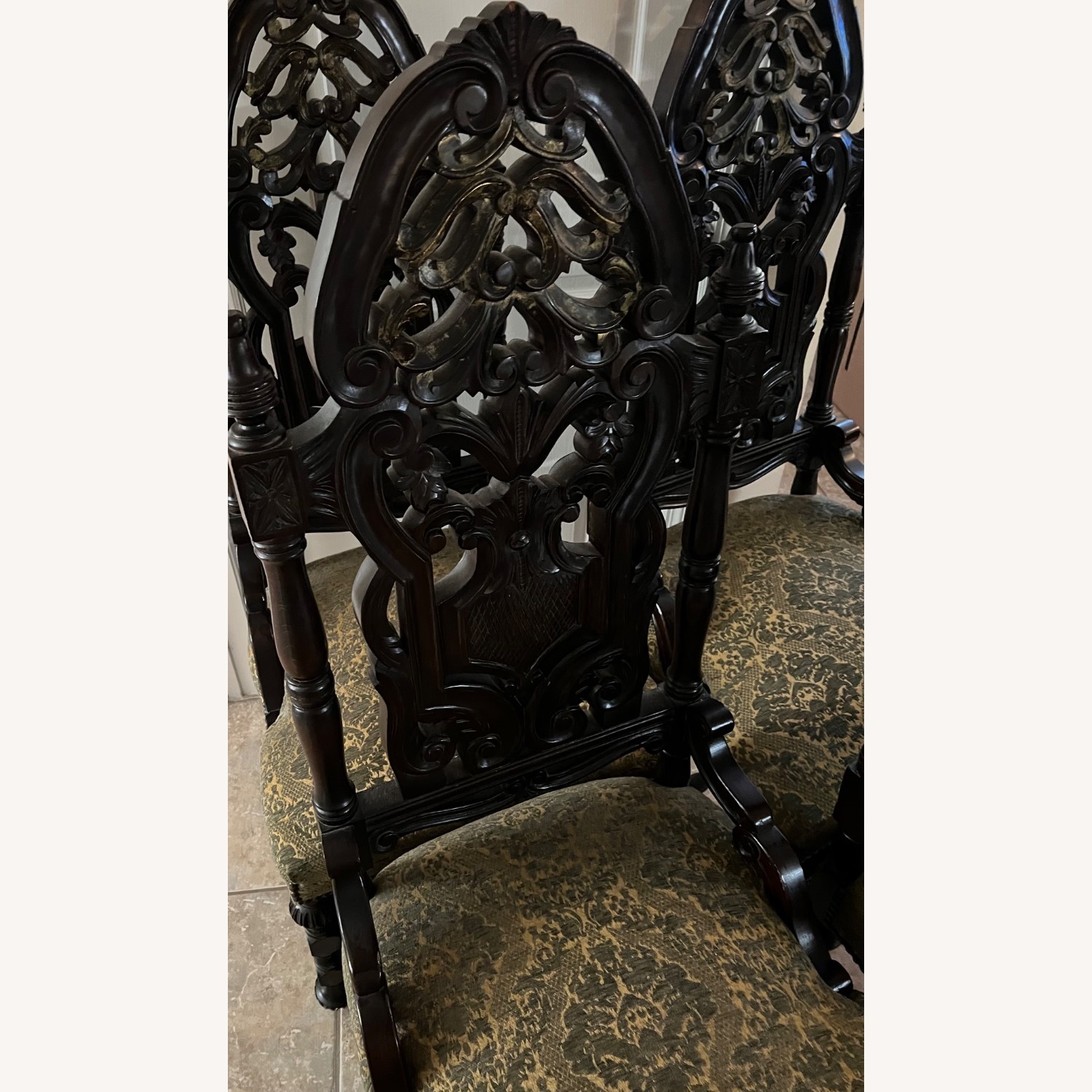 Custom Marble Top Table with 4 Solid Wood Chairs  - image-10