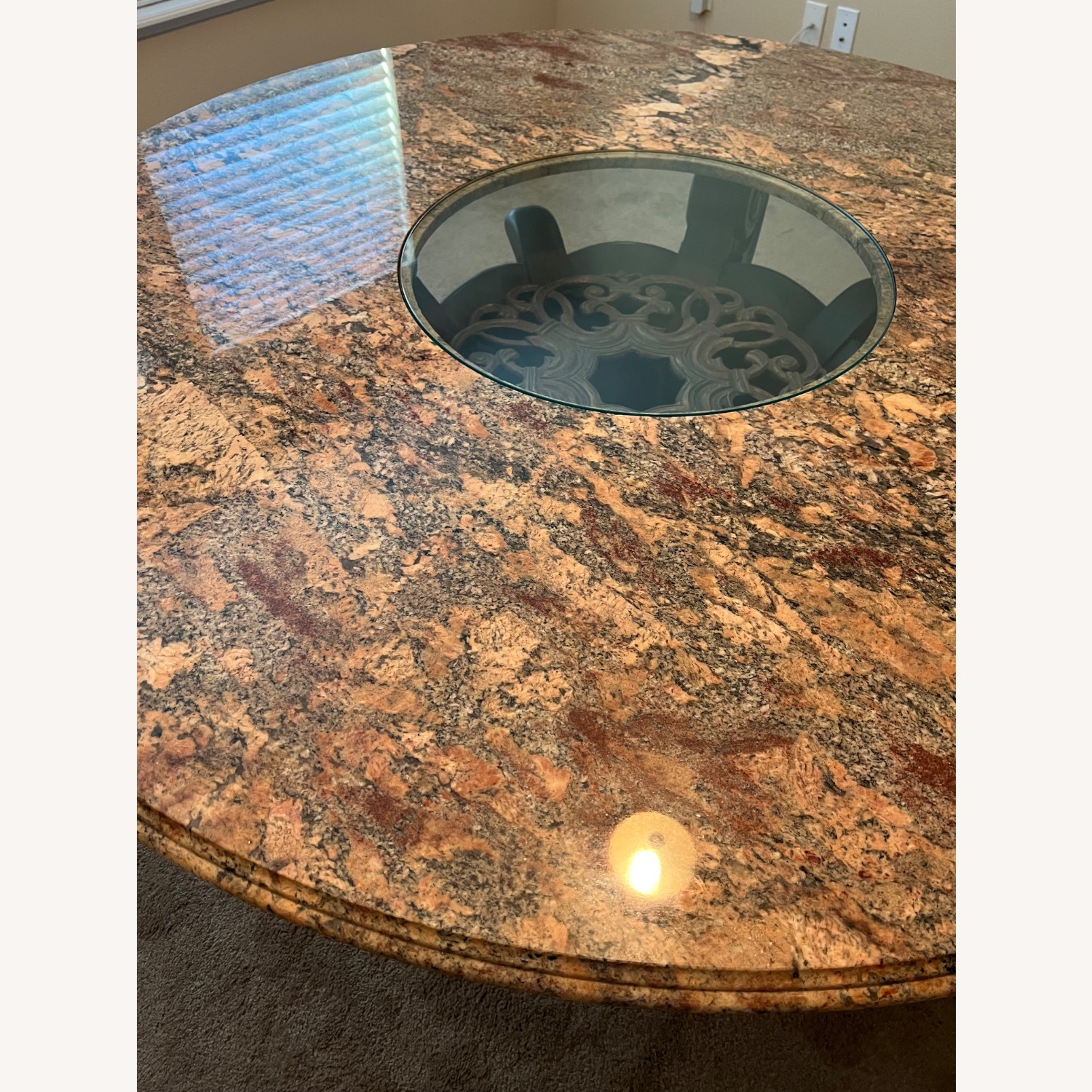 Custom Marble Top Table with 4 Solid Wood Chairs  - image-3