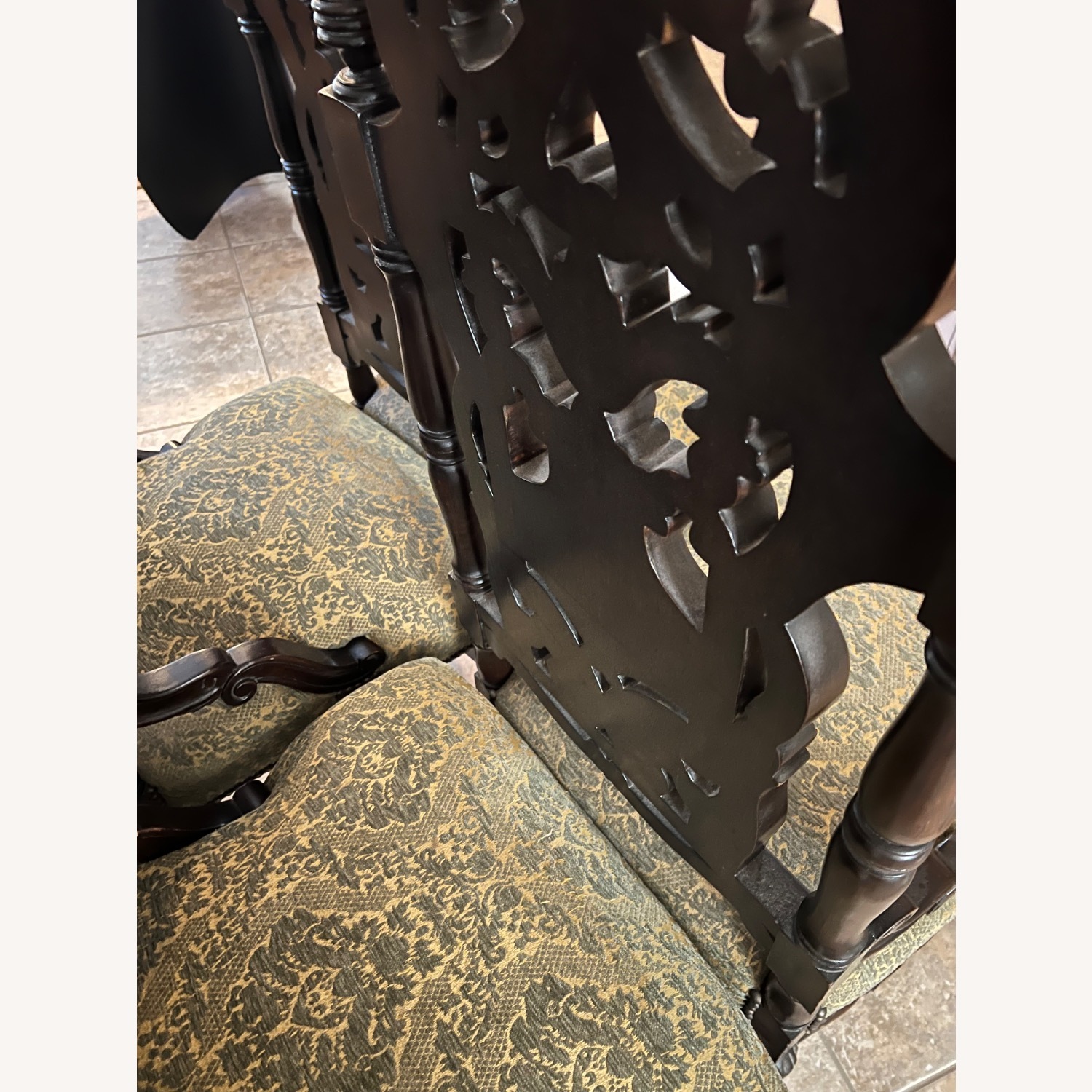 Custom Marble Top Table with 4 Solid Wood Chairs  - image-12