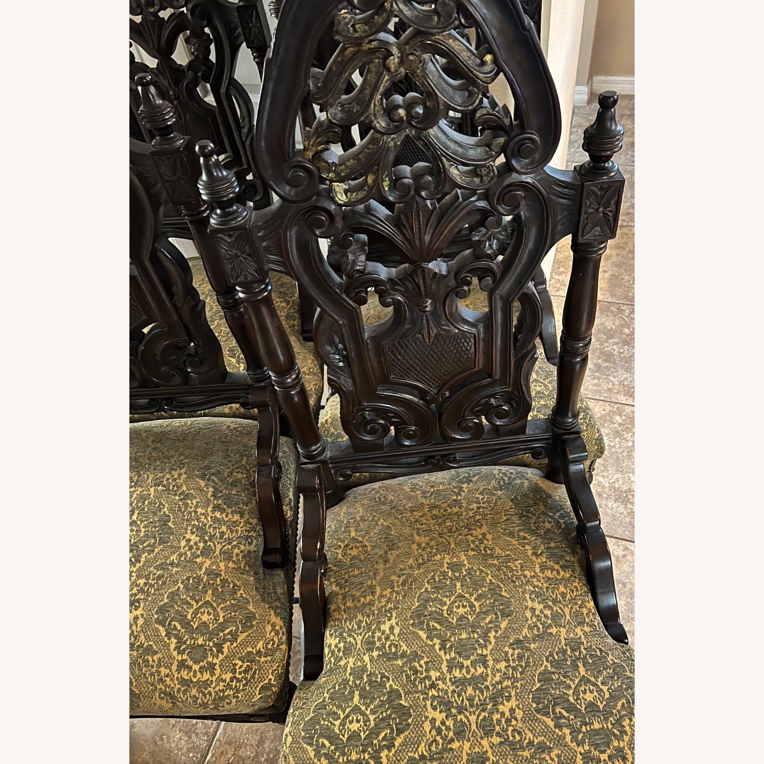 Custom Marble Top Table with 4 Solid Wood Chairs  - image-8