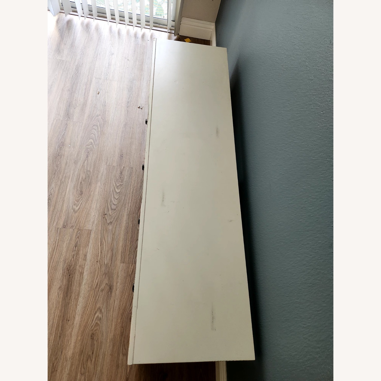 Living Spaces White Wood Media Storage - image-4