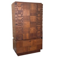 Lane Staccato Brutalist Mahogany Armoire 