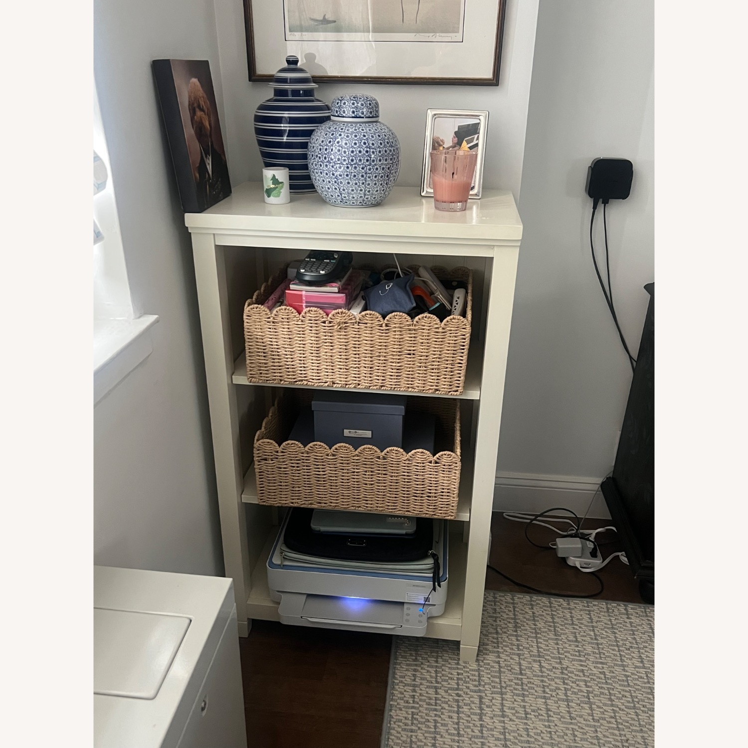 Pottery Barn Teen White Beaded 42" Tall Bookcase - image-1