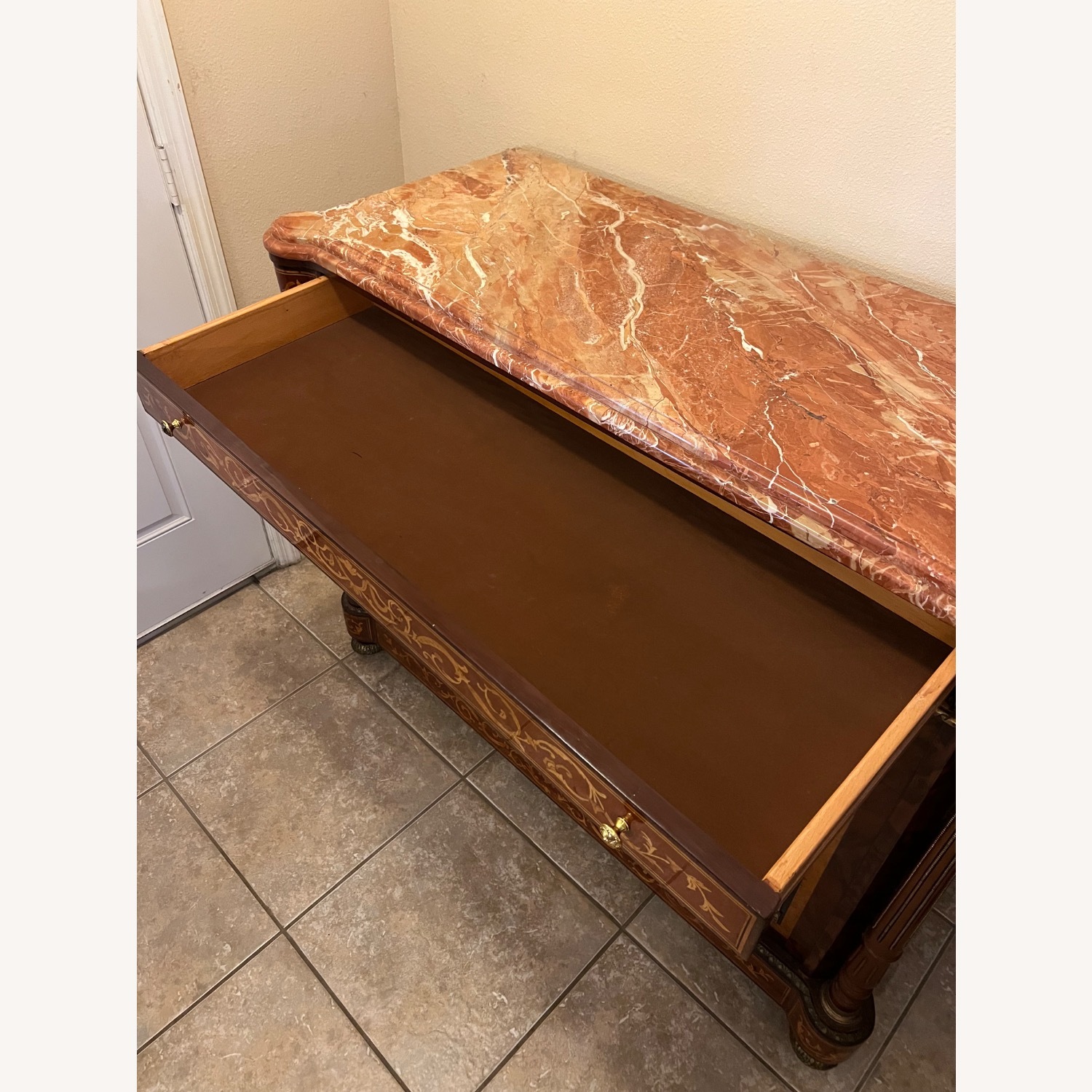 Wooden Designer Marble Top Curio - image-3