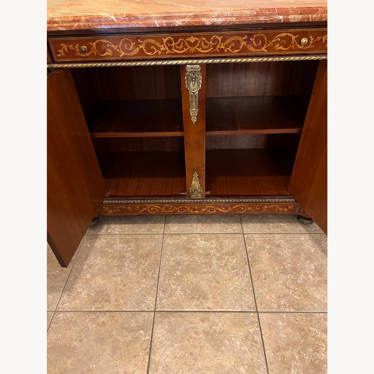 Wooden Designer Marble Top Curio - image-4