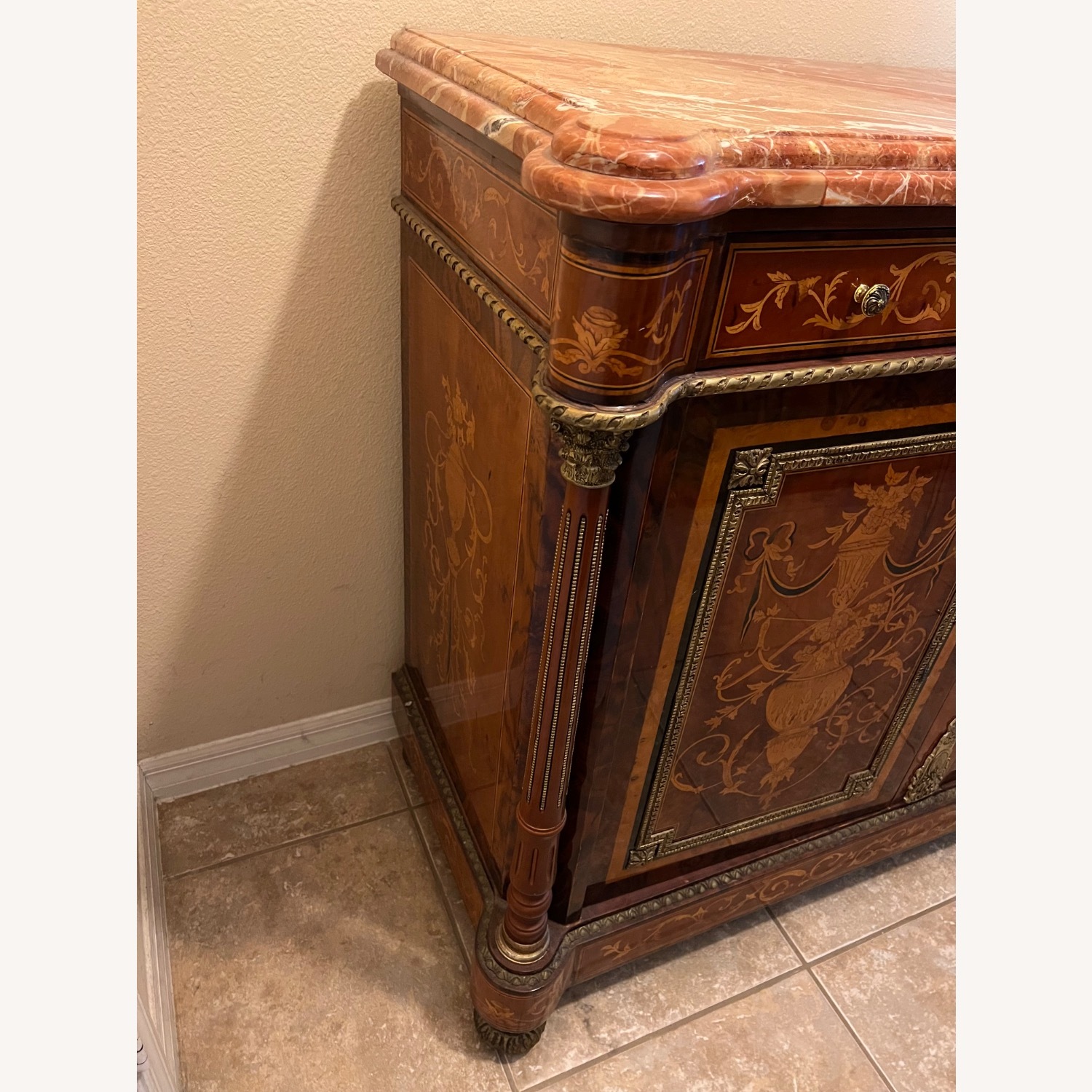 Wooden Designer Marble Top Curio - image-2