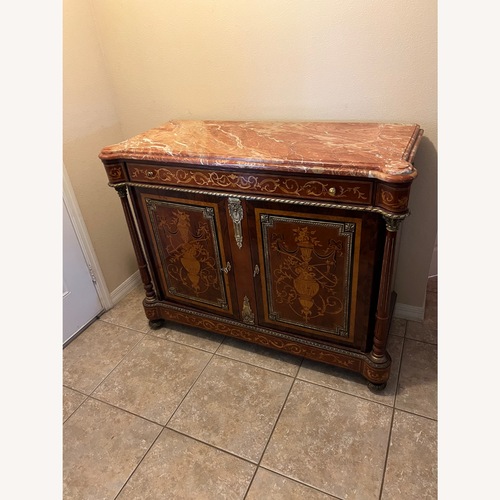 Used Wooden Designer Marble Top Curio for sale on AptDeco