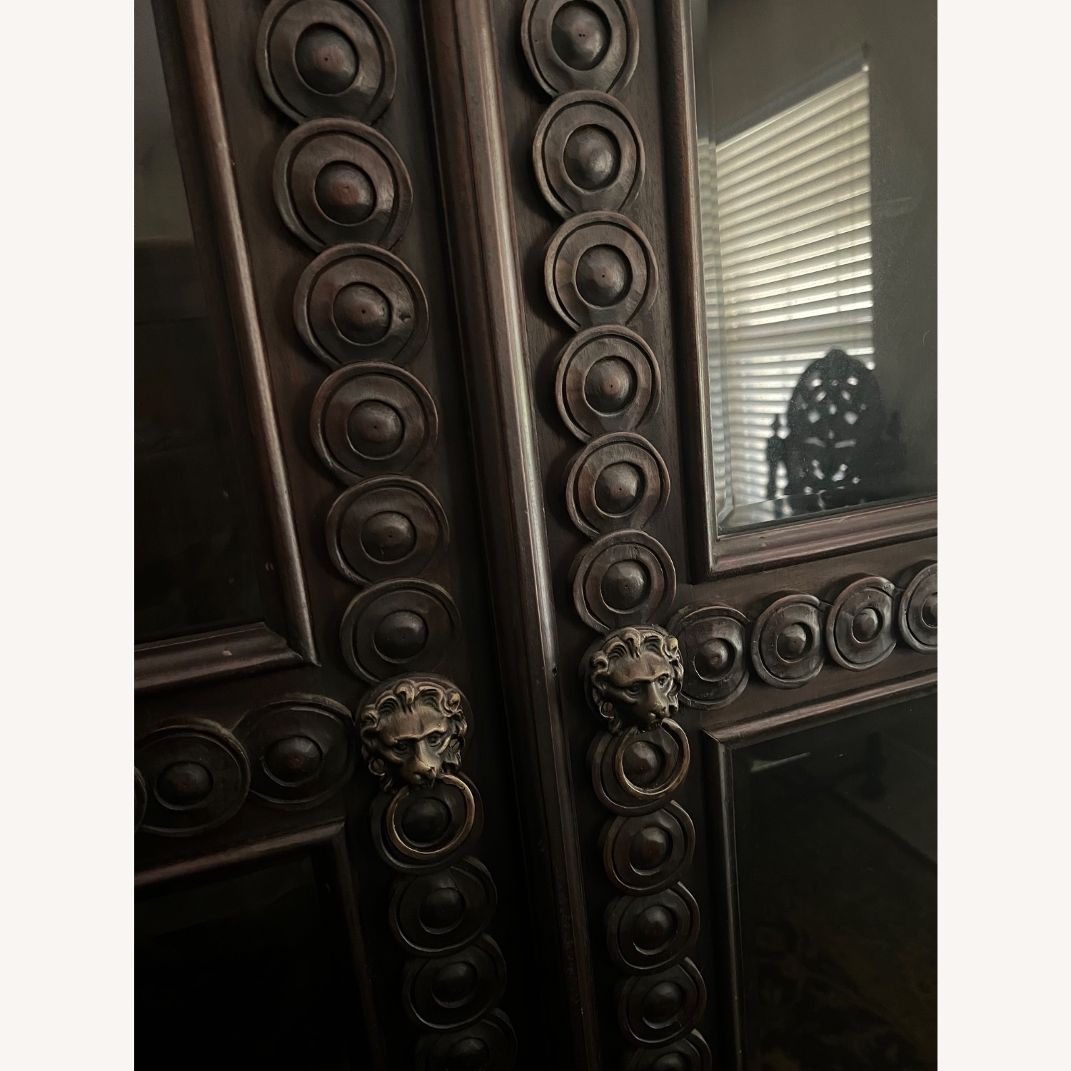 Custom Hand Carved Wooden China Cabinet with Top - image-6