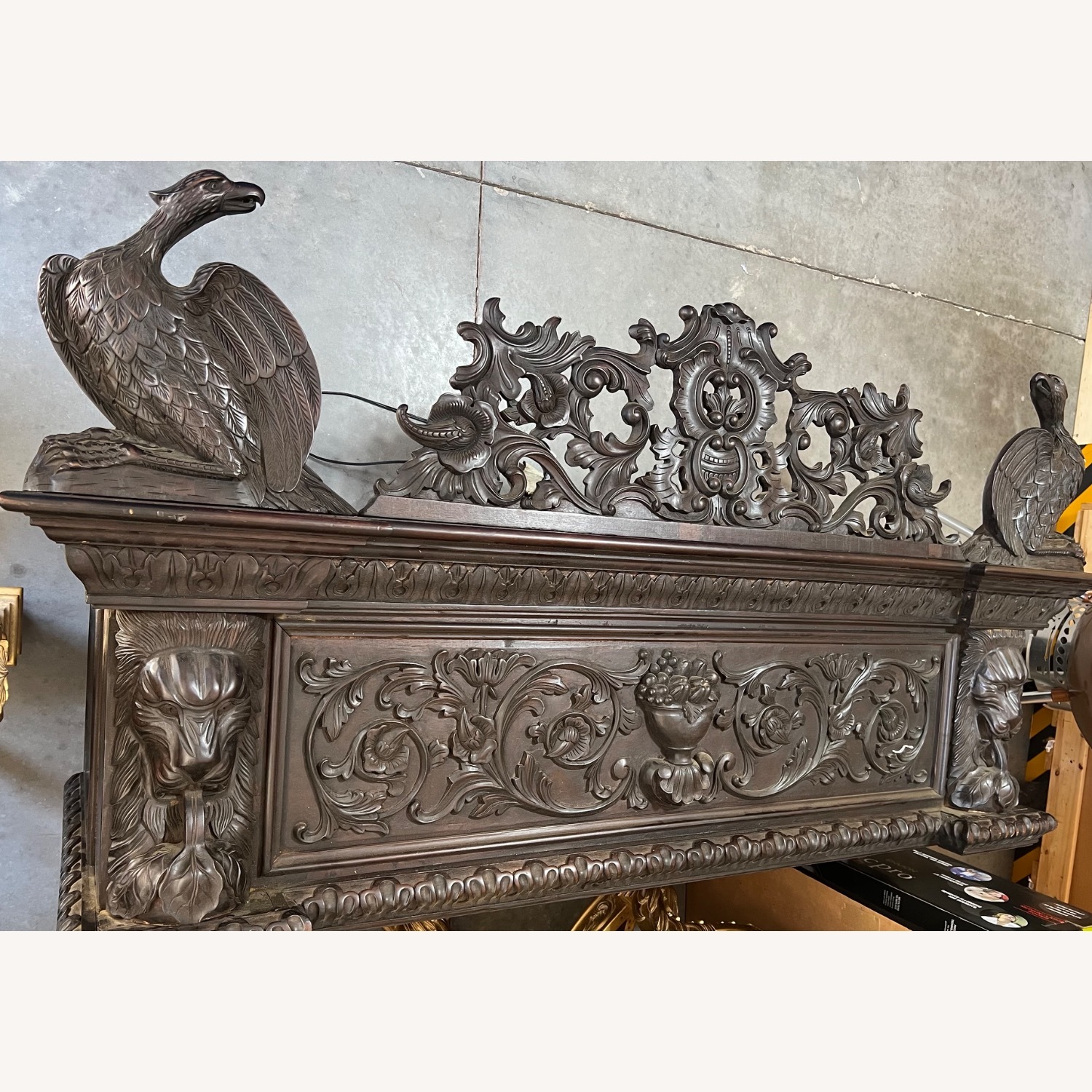 Custom Hand Carved Wooden China Cabinet with Top - image-11