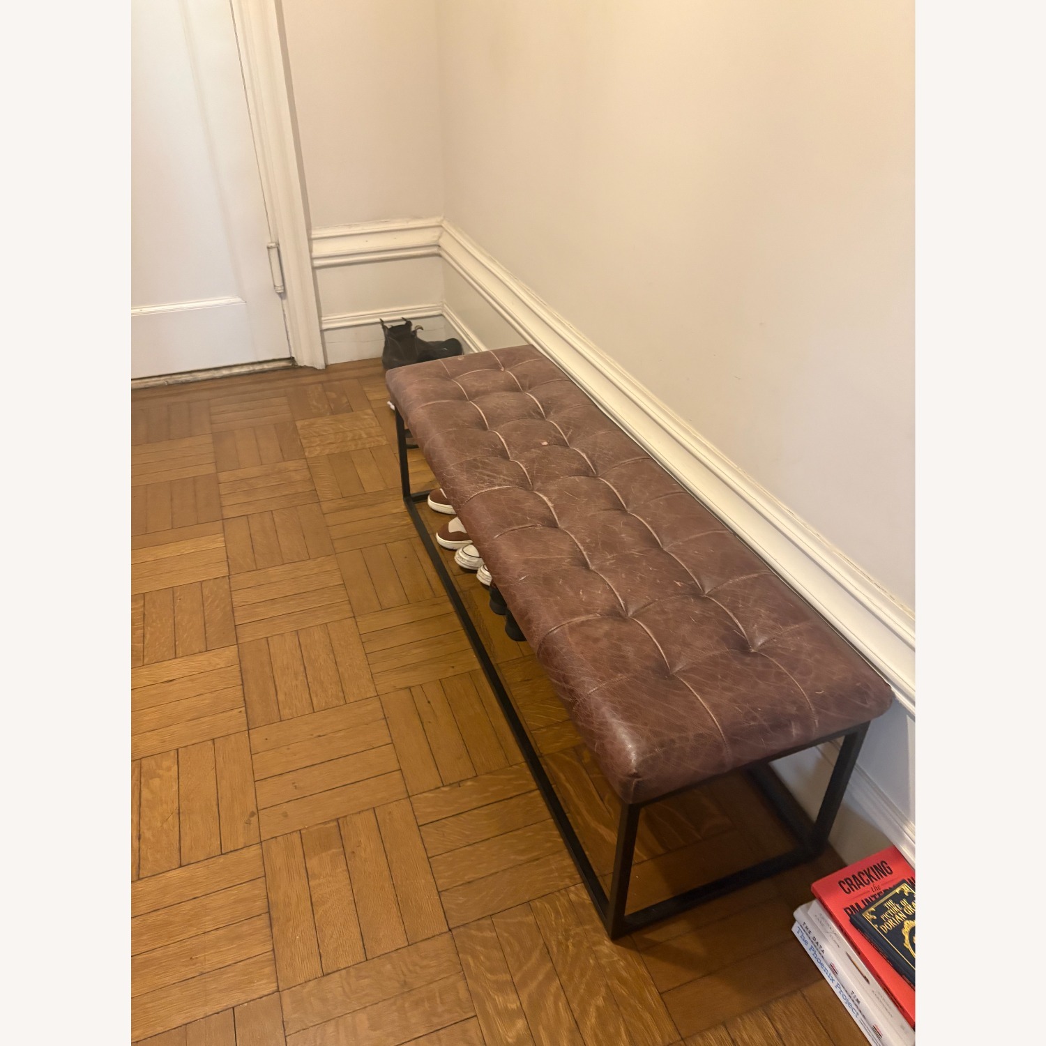 Jofran Global Archive Dark Brown Leather Bench - image-2