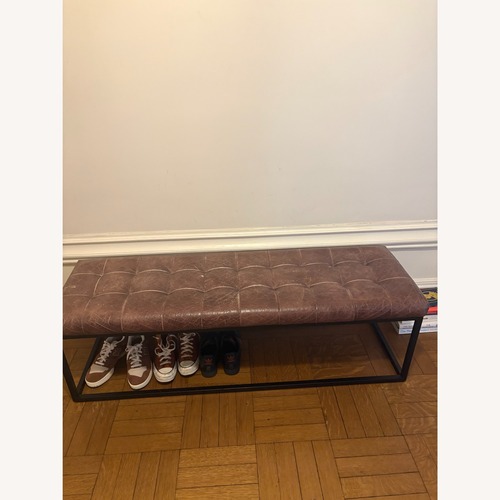 Used Jofran Global Archive Dark Brown Leather Bench for sale on AptDeco