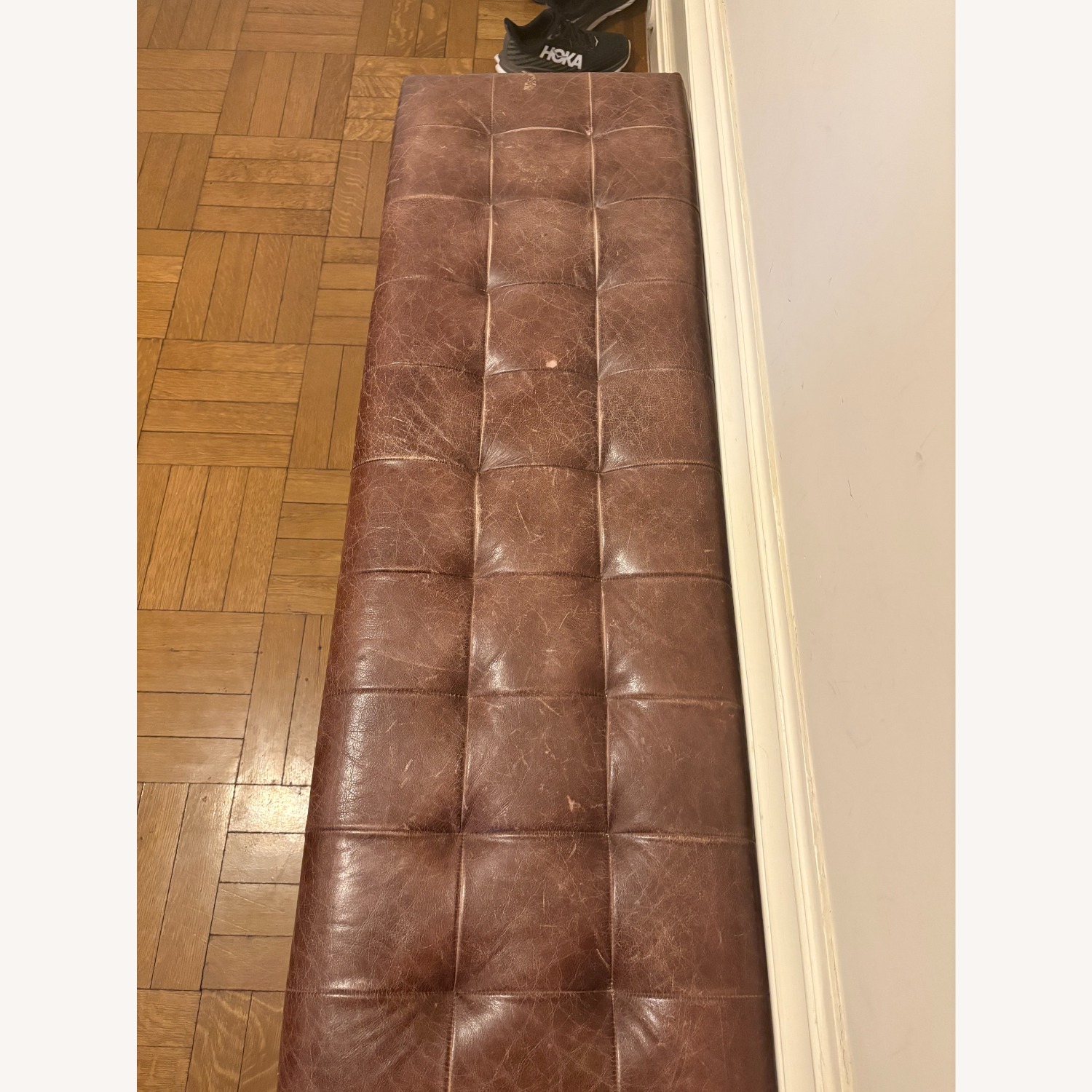 Jofran Global Archive Dark Brown Leather Bench - image-3