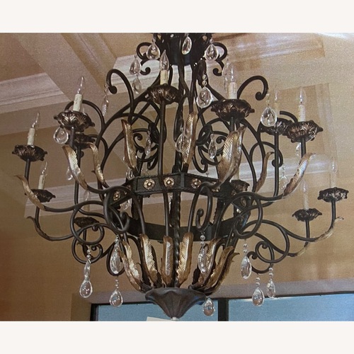 Used Two Tier Wrought Iron Chandelier  for sale on AptDeco