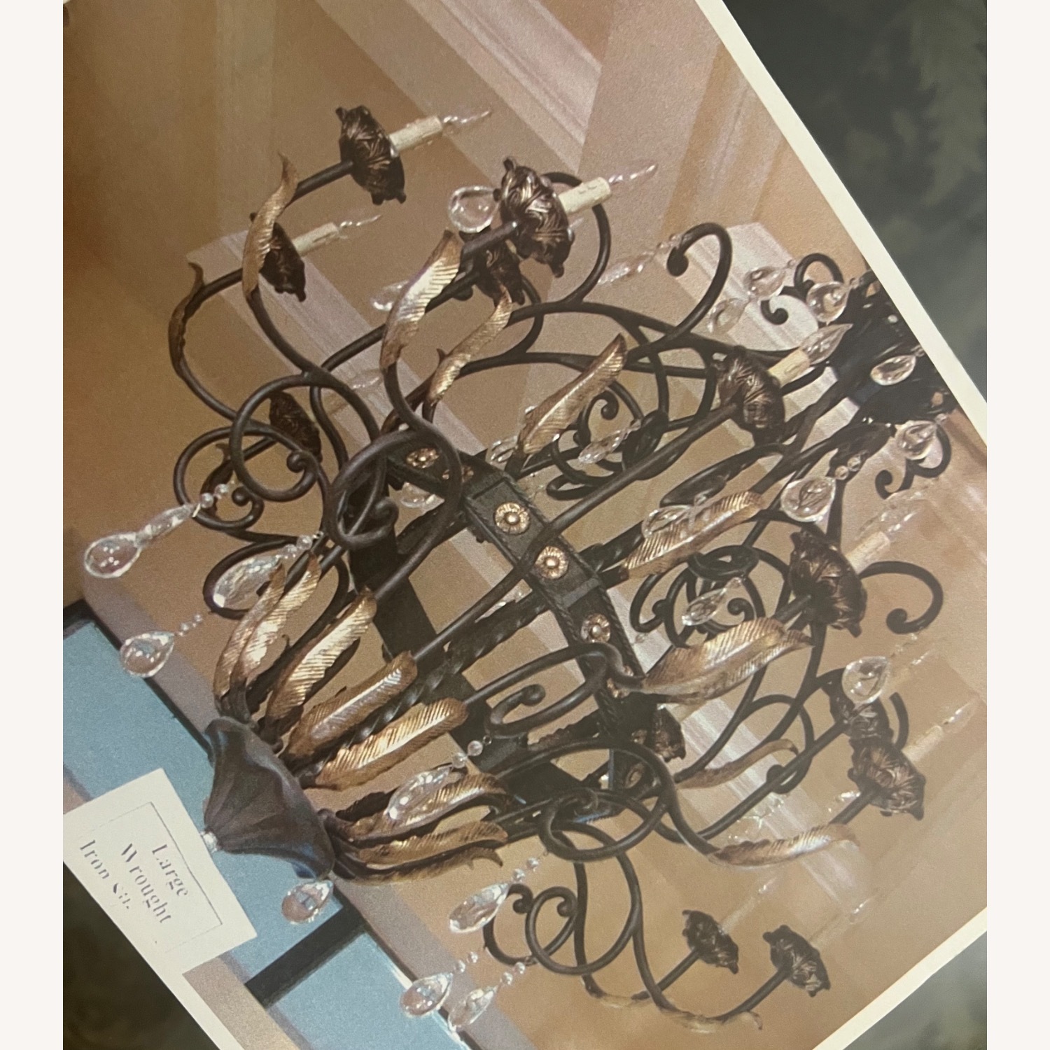 Two Tier Wrought Iron Chandelier - image-2